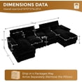 thumbnail image 2 of Vinform 124" U Shaped Cloud Couch Sectional with USB Charging, Hidden Storage, Cup Holders & Double Chaise, Black, 2 of 7
