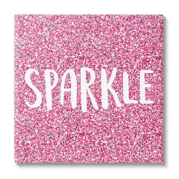 Stupell Industries Glam Pink Sparkle Pattern Phrase Inspirational Painting Gallery Wrapped Canvas Print Wall Art
