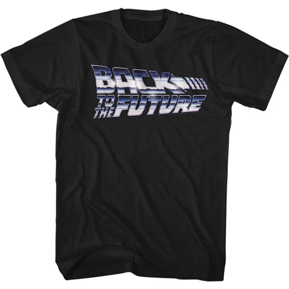 Back To The Future Chrome to the Future Black Adult T-Shirt