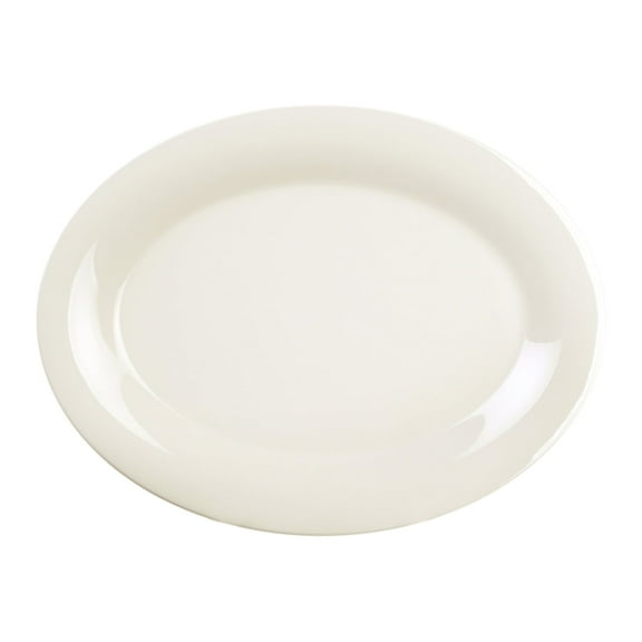 Excellante Color ivory melamine dinnerware collection 12 x 9 inch oval platter, comes in dozen