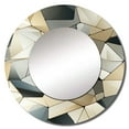 thumbnail image 2 of Designart "Industrial Geometric Tessellations In Blue Haze" Geometric Rund Mirror For Wall Decor - Large Beige Round Print Mirror - Round Modern Mirror - Wall Mounted Round Large Mirror - 23" x 23", 2 of 6