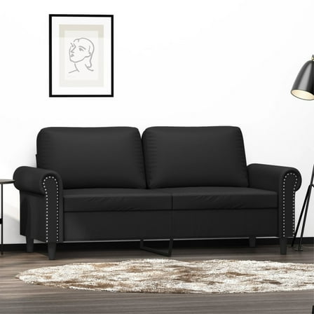 Casafoyer 2-Seater Sofa Black 55.1" Faux Leather