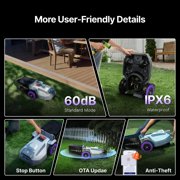 ANTHBOT N8 Robotic Lawn Mower with Sweeper,4G NetRTK,1/2 Acre,4-in-1 Mowing and Grass Collection System,23L Large-Capacity Leaf Collection Bin
