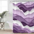 thumbnail image 2 of Hokiten Shower Curtain, Purple Ombre Fabric Shower Curtains for Bathroom, Modern Geometric Moire Abstract Art Bath Curtain Waterproof Bathtub Curtains with 12 Hooks, Extra Long 72" x 96", 2 of 7