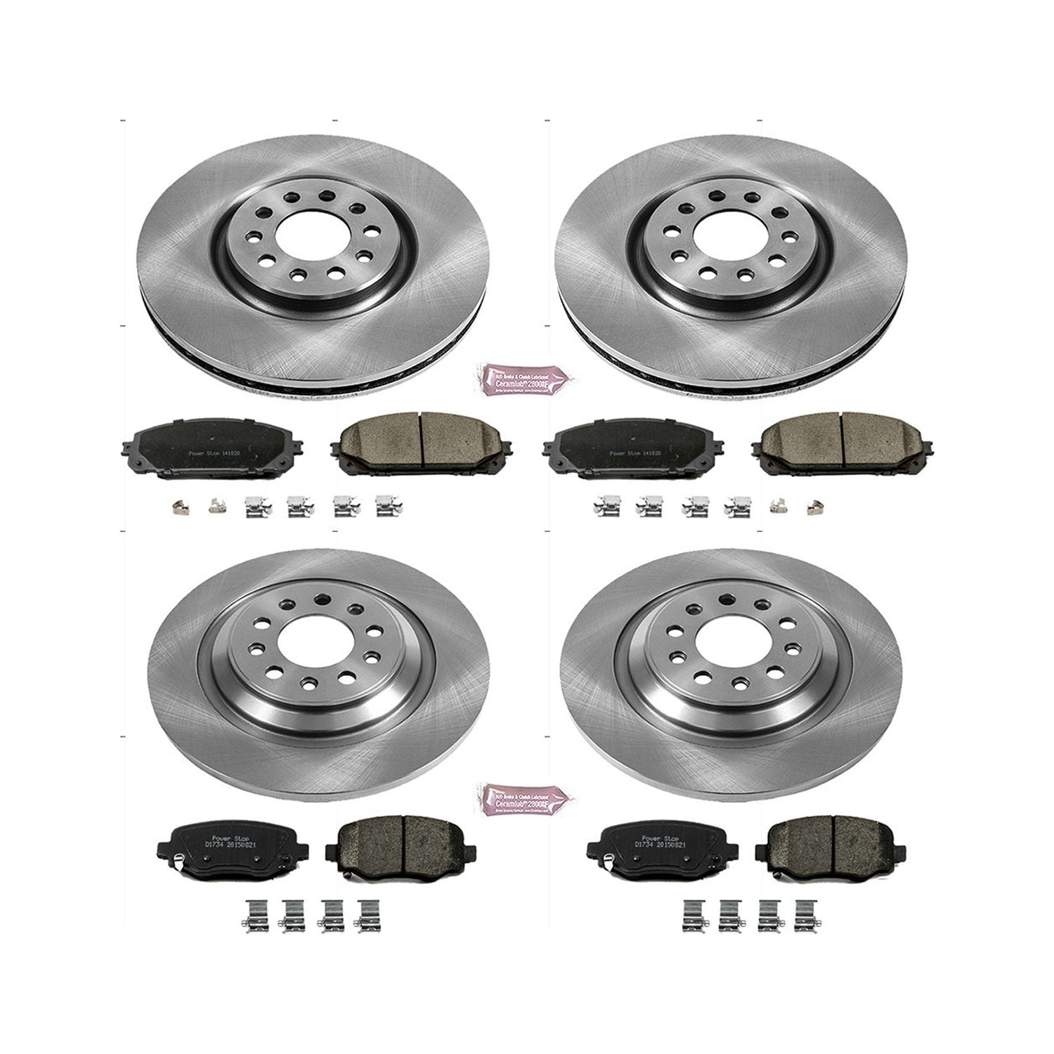 PowerStop Front and Rear Stock Replacement Brake Pad and Rotor Kit Fits: JEEP Select Models KOE6541