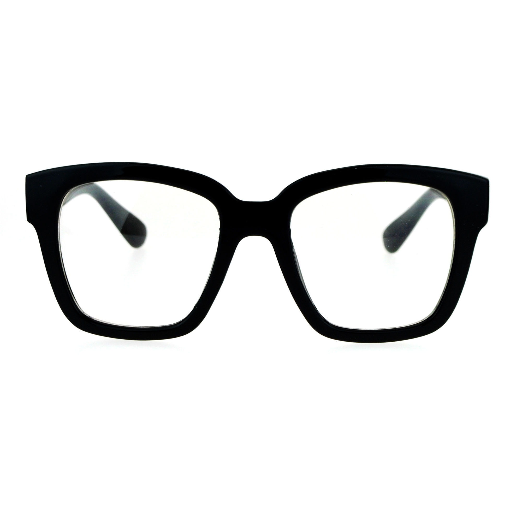 Black Nerdy Thick Heavy Plastic Horn Rim Eye Glasses 