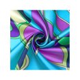 thumbnail image 4 of INSPIRE CHIC Women Geometric Printed Satin Large Square Scarves, 35"x35" Silky Neck Scarf Neckerchief Head Wrap Bandanas 35.4x35.4" Turquoise Green, 4 of 6