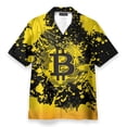 thumbnail image 2 of Camisa hawaiana de gran tamaño con solapa y estampado 3D de Bitcoin para hombre y mujer, camisas cortas de playa para hombre y mujer, 2 of 5