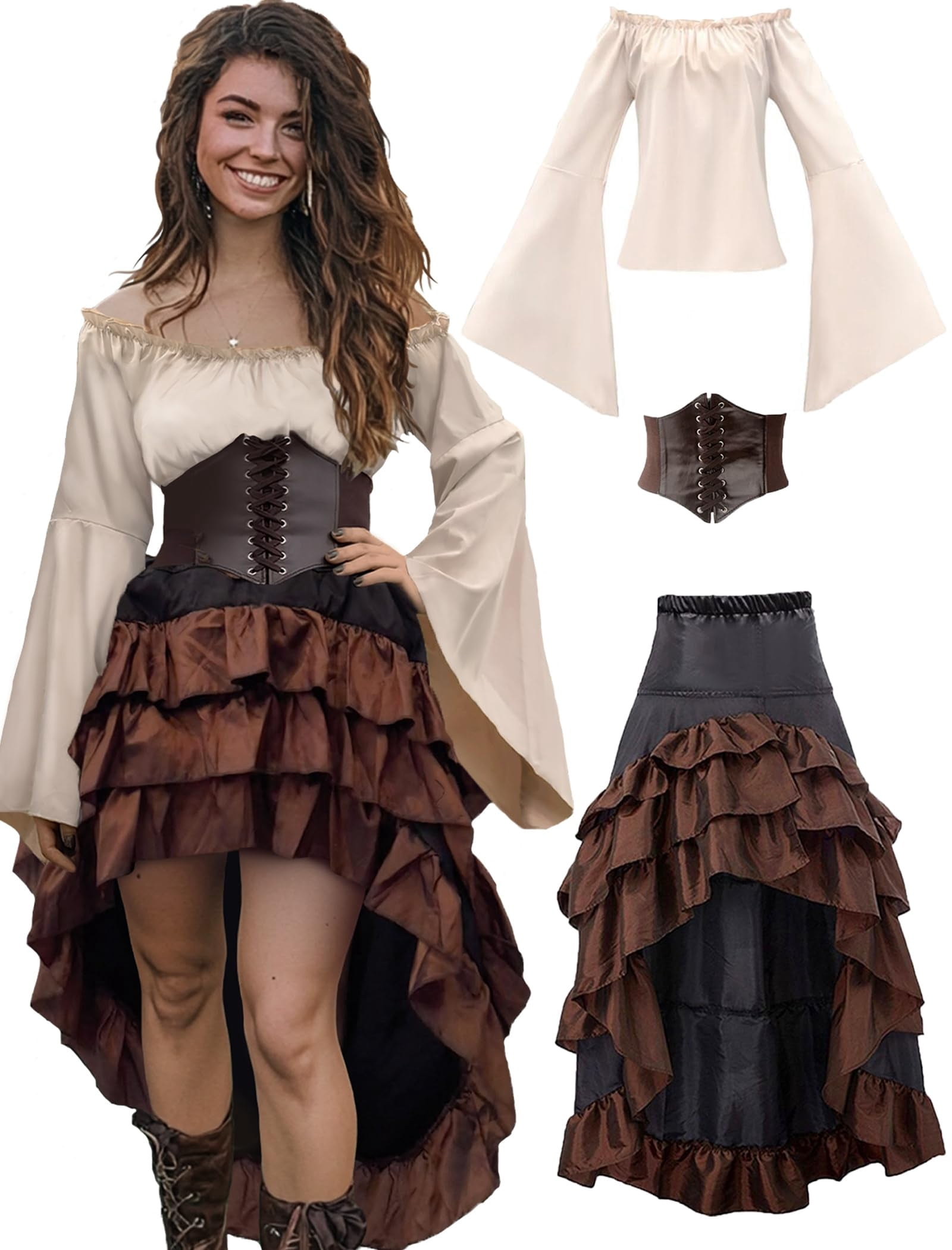 Camisa medieval infantil con volantes Isenhart de algodón blanco | Camisa renacentista para niños con volantes - disfraz de pirata niño carnaval - México Camisa medieval infantil con volantes Isenhart de algodón blanco | Camisa renacentista para niños con volantes - disfraz de pirata niño carnaval - México
