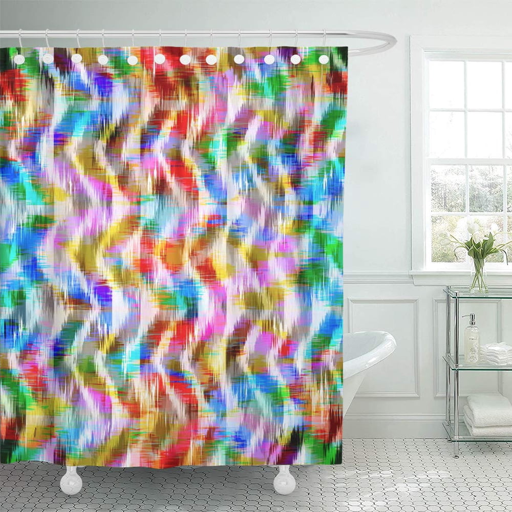 KSADK Colorful Abstract Ikat Design Pink Bright Classic Damask Ethnic