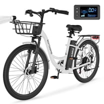 MOONCOOL Electric Bicycle for Adults 350W , 7-Speed Ebike with 36V 10.4Ah Removable Battery, 40 Miles Range , 20 mph Electric Commuter Bike for Women Men, Certified to UL 2849 by SGS