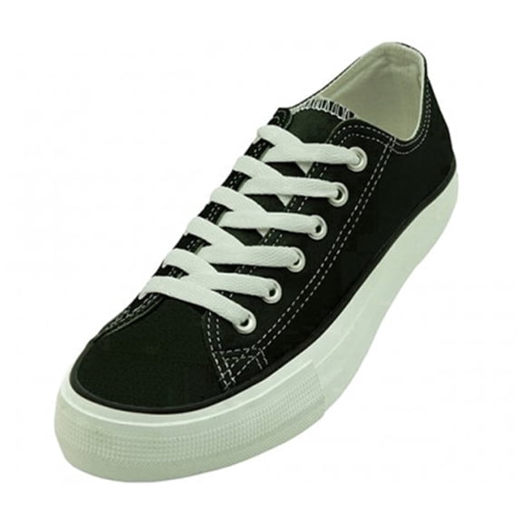 Bangka Men's Casual & Dress Shoes Canvas Lace Up Classic Sneaker, 3/4" Heel, Black, Size 10
