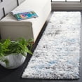 thumbnail image 2 of SAFAVIEH Lindsay Edna Distressed Polyester Shag Runner Rug, Grey/Blue Ivory, 2'2" x 8', 2 of 8