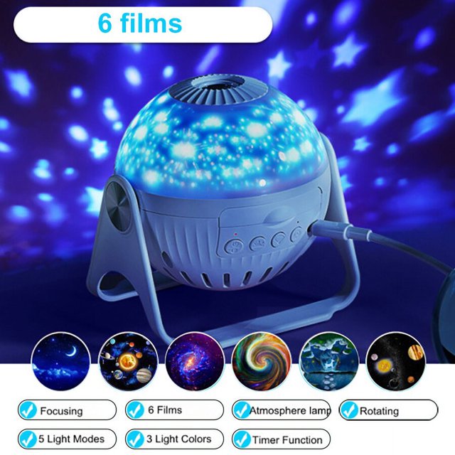 Planetario Galaxy Night Light proyector 360 ° ajustable Star Sky lámpara de noche para dormitorio hogar niños regalo de cumpleaños