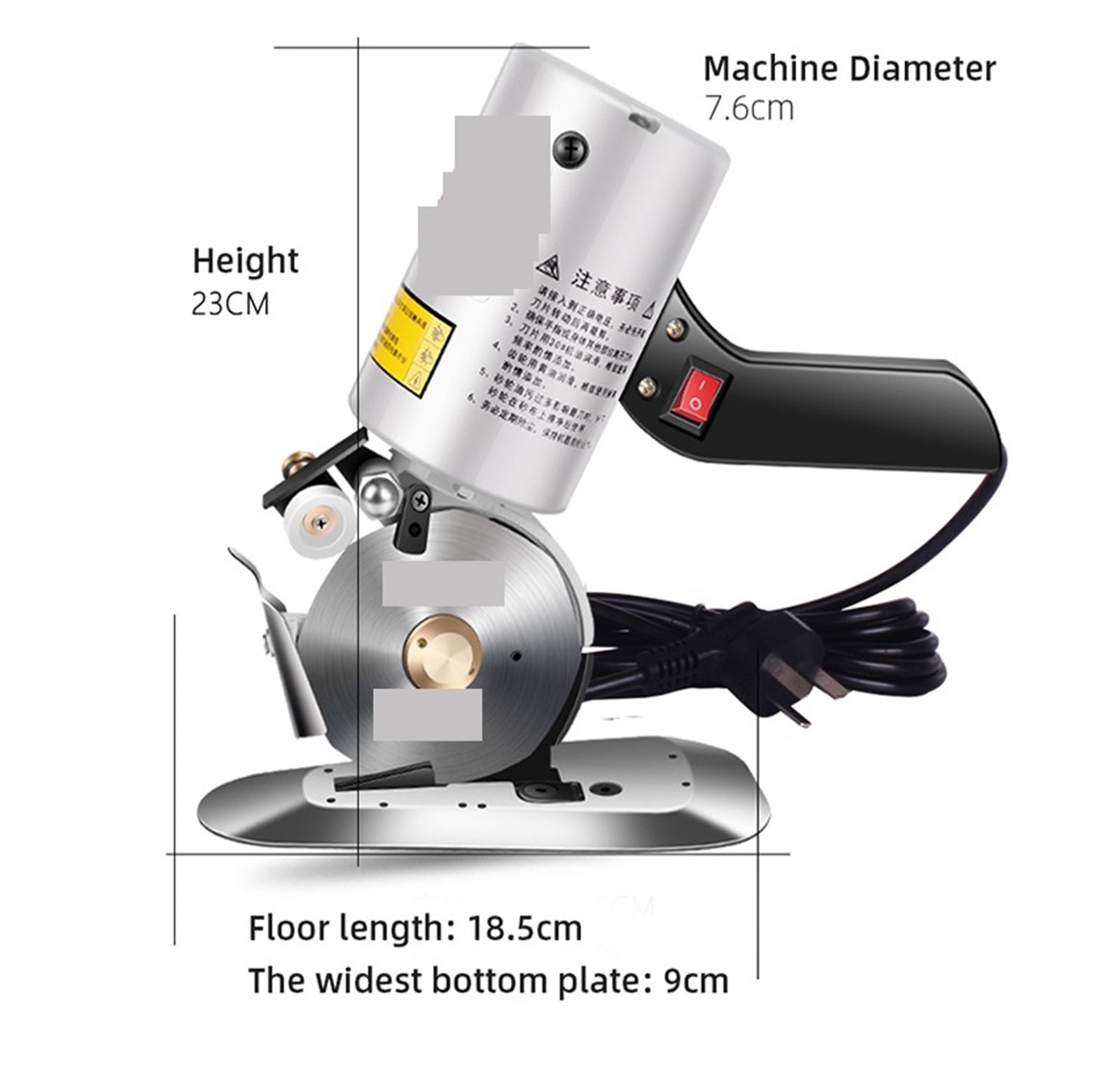 Clothing Electric Scissors Cloth Cutter Fabric Cutting Machine Fabric Round Knife Cutting Machine Electric Hand Push Scissors ,Sharp & Durable