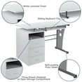 thumbnail image 5 of Flash Furniture White Desk with Three Drawer Pedestal and Pull-Out Keyboard Tray, 5 of 12