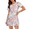 thumbnail image 1 of Disketp Cute Rabbit para Camisón Corto de Manga Corta para Mujeres, Camisón Cómodo con Escote Redondo, Bonito y Confortable, 1 of 6