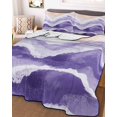 thumbnail image 2 of Quilts Twin XL Size, Purple Waves Coastal Soft Comforter Bedding Set for Bed, PurpleOmbre Summer Beach Oceans Lightweight Quilted Bedspread with Pillow Cover(2 Pieces) for All Season, 68x98 Inch, 2 of 6