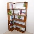 thumbnail image 4 of Leumius 5 Tier Freestanding L-Shaped Corner Bookshelf,Wooden Bookcase with Anti-drop Panel and Anti Tipping Device, Display shelf Open Storage,Dark Oak, 4 of 19