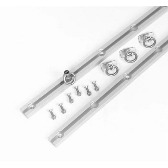 Hi-Lift Jack Tie Down Anchor BXR68S Slide-N-Lock; 1000 Pound Capacity; Silver; Stainless Steel; Set Of 4; With Two 68 Inch Aluminum Rails