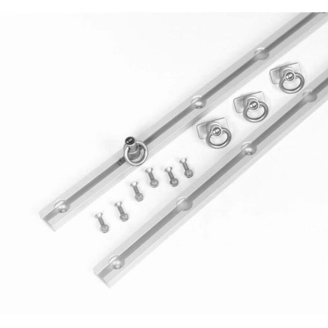 Hi-Lift Jack Tie Down Anchor BXR68B Slide-N-Lock; 1000 Pound Capacity; Black; Stainless Steel; Set Of 4; With Two 68 Inch Aluminum Rails