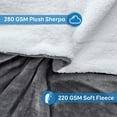 thumbnail image 4 of Anjee Microfiber Sherpa Fleece Bed Blanket King Size,Fuzzy Couch Throw Blanket,90x108 inches,Gray, 4 of 7