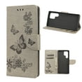thumbnail image 1 of Allytech Wallet Case for Samsung Galaxy S22 Ultra 5G, Big Butterfly Embossed PU Leather Kickstand Flip Cover Shockproof Drop Protection Anti-scratch Wallet Cover for Samsung Galaxy S22 Ultra,Gray, 1 of 4