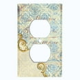 thumbnail image 2 of Metal Light Switch Plate Cover Beige Blue Floral Letter Damask Frame Trim DAM060, 2 of 13