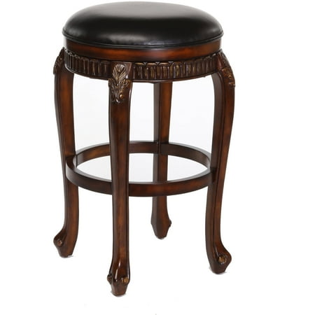 Hillsdale Furniture Fleur De Lis Fleur De Lis Backless Swivel Counter Stool, Distressed Cherry Finish with Cooper Highlights ()