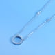 thumbnail image 4 of Collar de clavícula de mar azul redondo geométrico para mujer con colgante circular de diamantes completo de plata de ley de imitación JM, 4 of 5