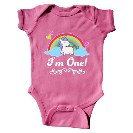 

Inktastic First Birthday Rainbow with Unicorn Gift Baby Girl Bodysuit