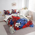thumbnail image 3 of Feelyou 3D Red Robin Bedding Comforter Set 7 Pieces for Teens, Blue Flower Floral Full Bedding Set, Rustic Lodge Cabin Reversible Fitted Sheet Flat Sheet, Luxury Bedroom Decor, 3 of 7