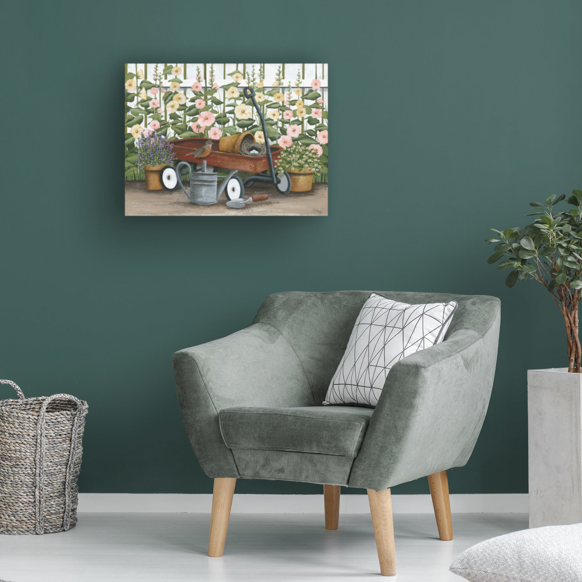 Canvas Wall Art - Tanya Nyp 'Wagon And Tools' Wall Art for Living Room, Bedroom, or Office Décor by Trademark Fine Art - 47 x 35 Inches
