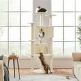 thumbnail image 3 of Yaheetech 80'' H Multilevel Cat Tree Tower With Condos,Beige, 3 of 8