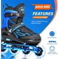 thumbnail image 3 of Adjustable Flashing Inline Skates, All Wheels Light Up, Fun Illuminating Skates for Kids Men Adult Women and Boys, 3 of 13