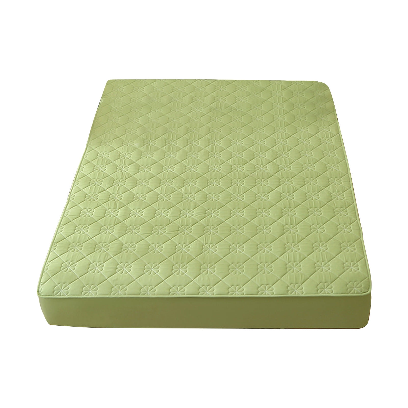 Quilted Fitted Sheet Mattress Protector Deep Pocket 120X200Cm Soft Breathable Microfiber Non Slip Elastic Bed Cover All Season Washable Mattress Pad For Home Hotel Dorm Use Comfortable Fit