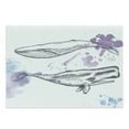 thumbnail image 1 of Whale Cutting Board, Grunge Ocean Mammals with Paintbrush Effects and Brushstroke Murky Art, Decorative Tempered Glass Cutting and Serving Board, Large Size, Lavender Grey Blue, by Ambesonne, 1 of 1