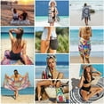 thumbnail image 4 of Toalla de playa de microfibra, ligera, de secado rápido, absorbente, compacta, suave, para piscina, viajes, para una experiencia de viaje inolvidable (azul a rayas, 180 x 90 cm), 4 of 5
