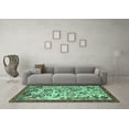 thumbnail image 3 of Ahgly Company Machine Washable Indoor Round Animal Turquoise Blue Traditional Area Rugs, 6' Round, 3 of 4