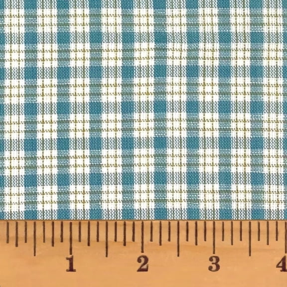 Mercy Blue 4 Plaid Gingham Homespun Cotton Fabric - by JCS