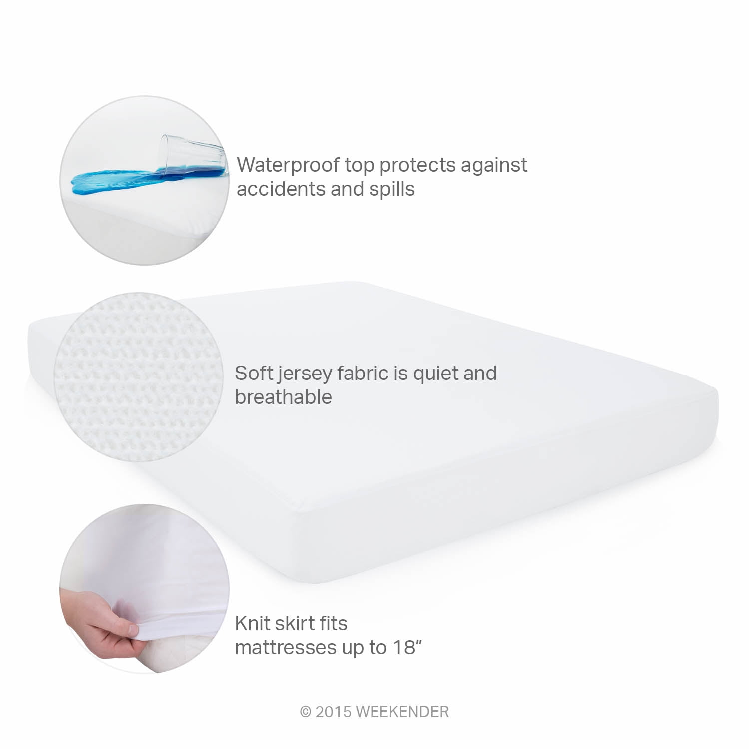 Weekender Jersey Waterproof Fitted Mattress Protector, California King