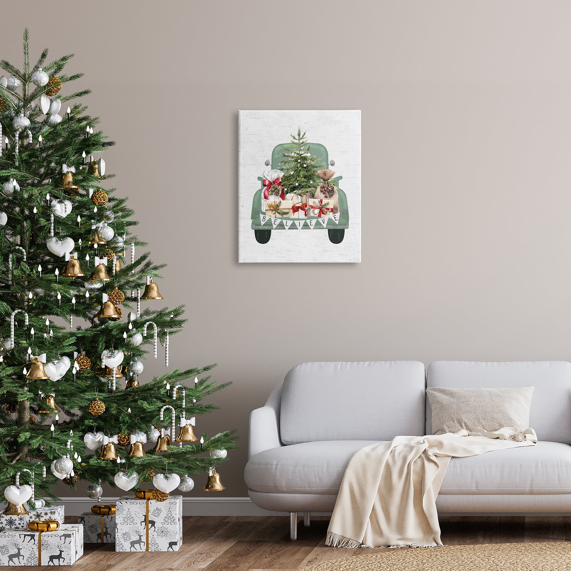 Stupell Industries Christmas Gift Pickup Holiday Painting Gallery Wrapped Canvas Art Print Wall Art, 24 x 30