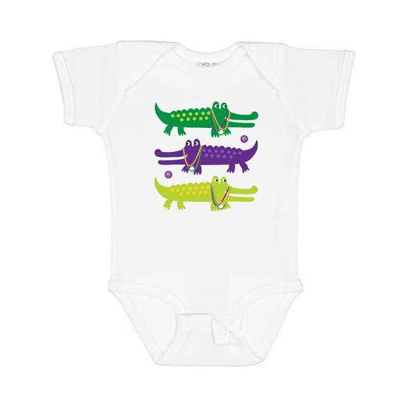 Inktastic Mardi Gras Holiday Alligators Boys or Girls Baby Bodysuit