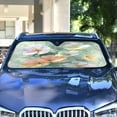 thumbnail image 4 of Iauyy Foldable Windshield Sun Shade for Cars, Interior Sun Protection for car UV Protection for Sedan/SUV/Truck, (S/M/L) A Light Green Background, 4 of 8
