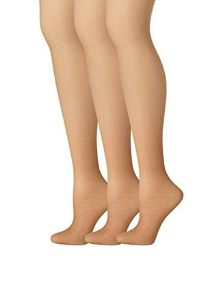 Silk Reflections Girls Women Lasting Sheer Control Top Toeless Pantyhose  Stockings