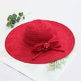 thumbnail image 5 of Prolriy Kenntucky Derby Hats for Women Summer Dress Hat Wide Leaf Flower Bridal Shower Hat Sun Hats Beach Hat Sun Hats for Women Fascinators Hats for Women Wine, 5 of 6