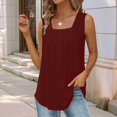thumbnail image 3 of Camisetas Sin Mangas para Mujer, Conjuntos de Verano 2025, Blusas Informales con Cuello Cuadrado, Color Burdeos XL, 3 of 5