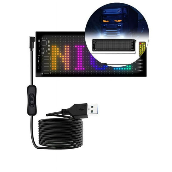 WNFJR LED Sign Programmable Flexible Matrix Panel Small Screen Animation Text Message Scrolling LED Display for Home Decor, Car, Shop, Bar, Party, Business Festival