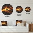 thumbnail image 4 of Designart 'Fractal Explosion of Fire in Black ' Modern Wood Wall Clock, 4 of 5