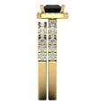 thumbnail image 3 of Clara Pucci 18K Yellow Gold 1.56 Natural Onyx Engraveable Engagement Ring + Wedding Band Set, 3 of 7